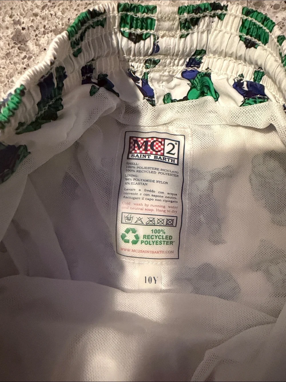 MC2 Saint Barth White Swim Trunks with Green Hulk Print